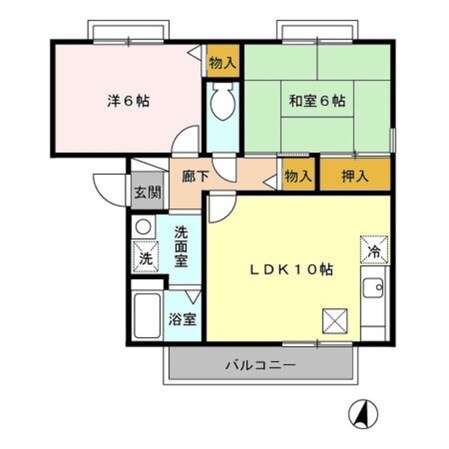 プリムヴェール弐番館の物件間取画像